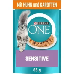 Angebote Pet Freude Store 20 Purina ONE Sensitive Mit Huhn & Karotten 26x85g